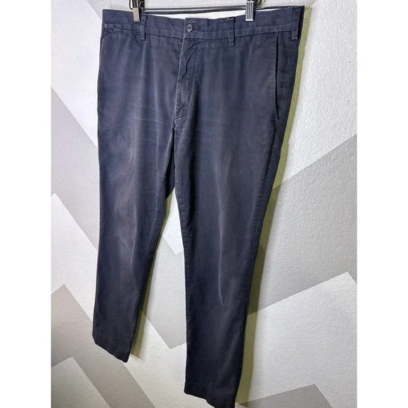 Polo Ralph Lauren Men Pants 35x32 Navy Blue Cotton Stretch Slim Fit Actual 36x30 - Picture 2 of 11
